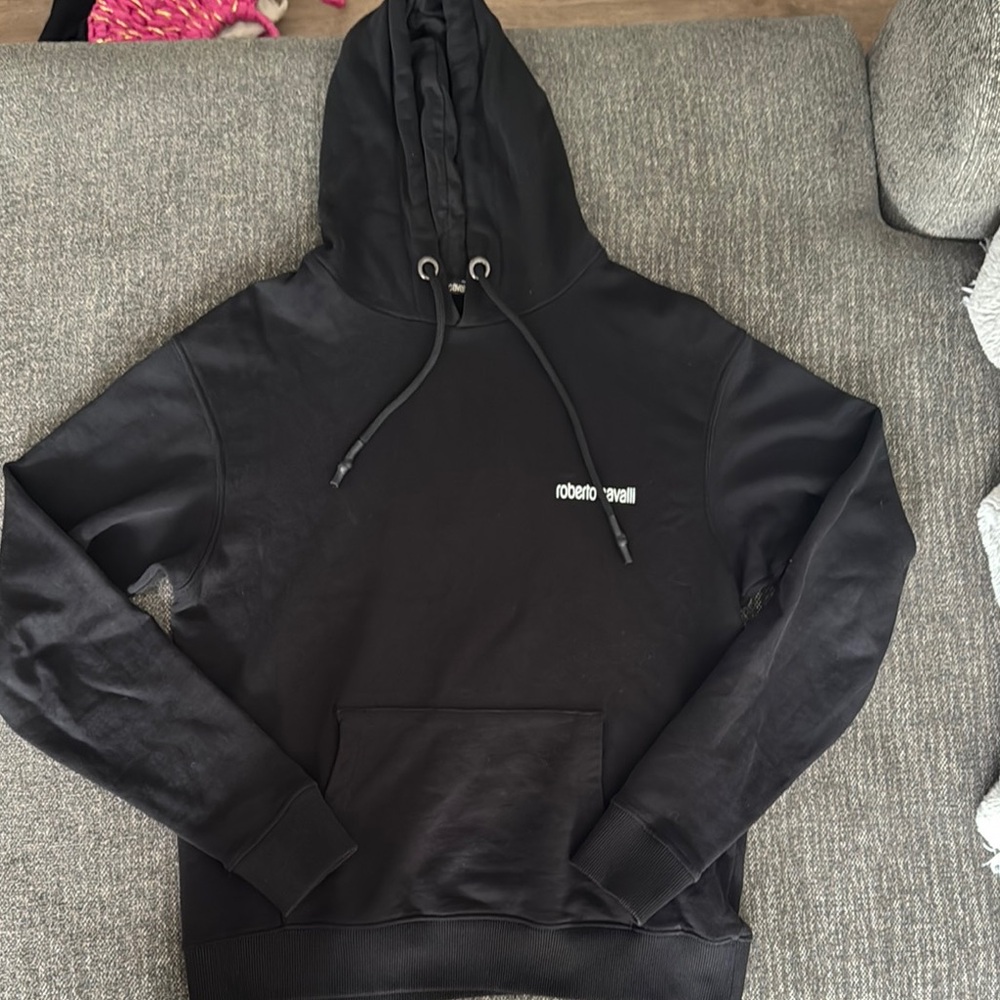Roberto Cavalli Black Snake Pullover Hoodie